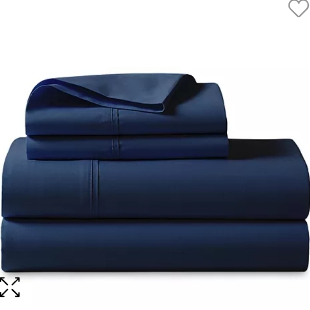 Ralph Lauren Home Organic Cotton Twin Flat Sheet Polo Navy